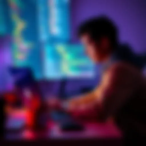 A person sitting at a desk with a laptop, focused on coding a project after a hackathon.