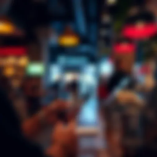A person making a purchase using a smartphone and cryptocurrency wallet at a coffee shop