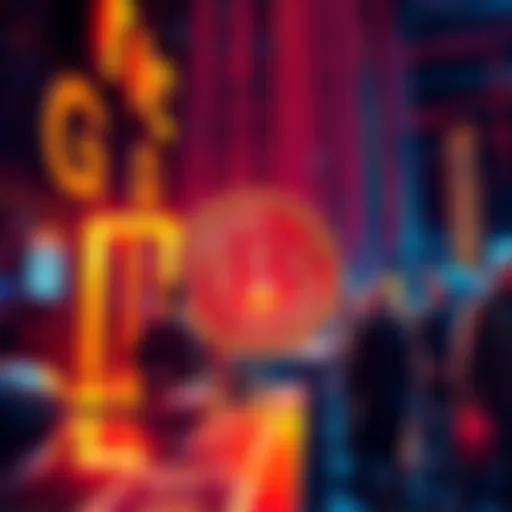 A digital representation of Bitcoin being used for transactions through Square, with people engaged in cryptocurrency payments.