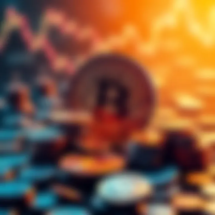 A visual representation of stable coins bridging traditional and digital currencies, with coins and currency symbols