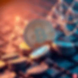 A visual representation of stablecoins with coins and digital elements symbolizing their importance in finance