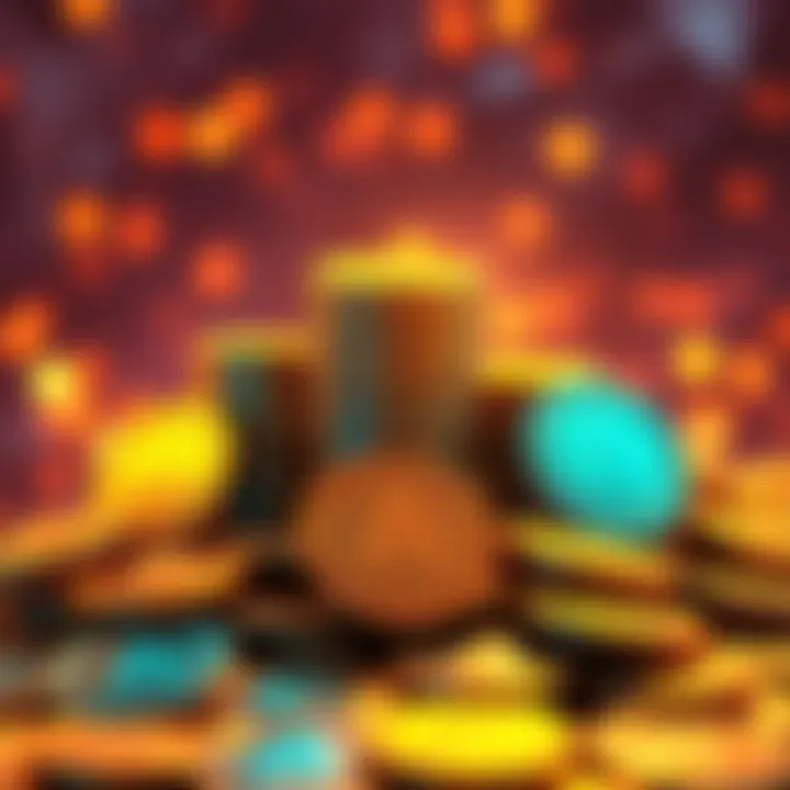 A pile of ALGO tokens representing cryptocurrency staking rewards