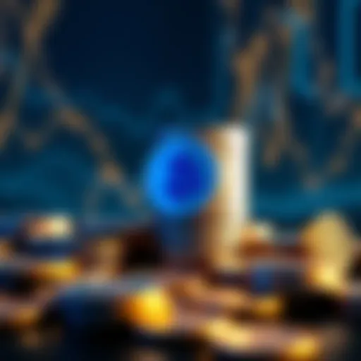 A graphic showing a large stack of coins with the Coinbase logo and a percentage symbol, representing staking 100,000 in USDC at a 5% APY.