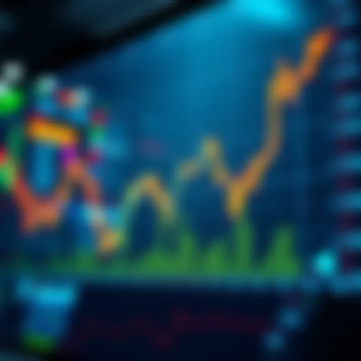 A graph showing a downward trend in stock prices with investors contemplating buying opportunities.