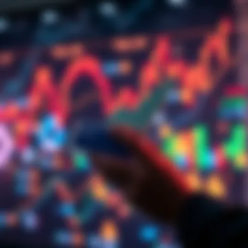 A person holding a stock chart alongside digital asset symbols, representing the blend of traditional and digital finance.