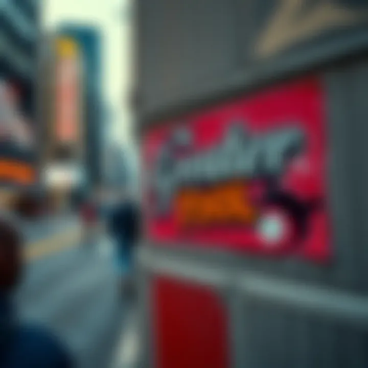 A colorful street sticker featuring the words 'Greater Fool' on an urban wall, attracting attention from passersby.