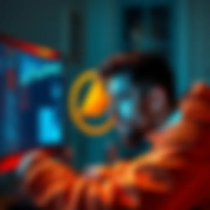 A person looking frustrated at their computer screen, trying to access a Monero wallet after a computer drop, with a digital wallet interface visible.