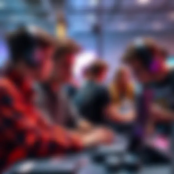A college student collaborating with peers at a hackathon, focusing on multiple tech ecosystems while maintaining a primary chain.