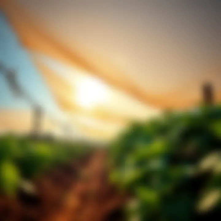 Farmers use shade cloth to protect crops from high summer temperatures in Canaan Avalon