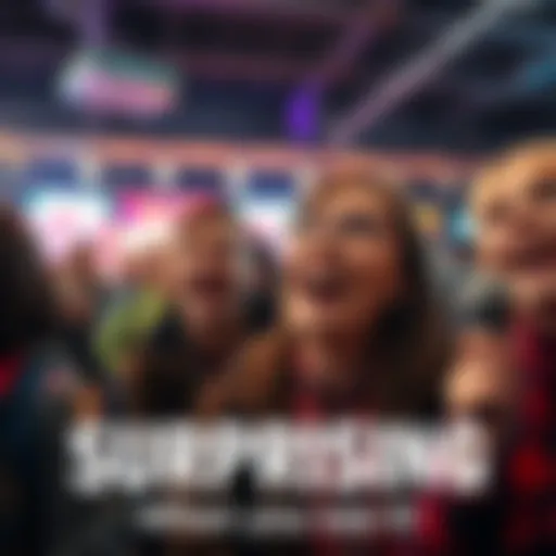 A group of people laughing and looking surprised at an unexpected sight, capturing the joy of the moment.
