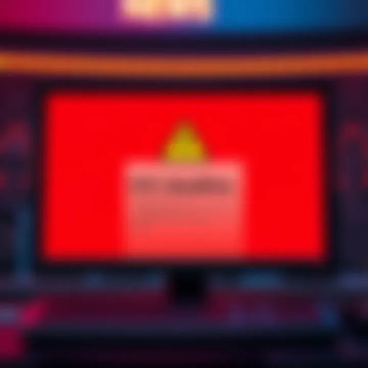 A computer screen showing an email about a KYC deadline, with a warning symbol