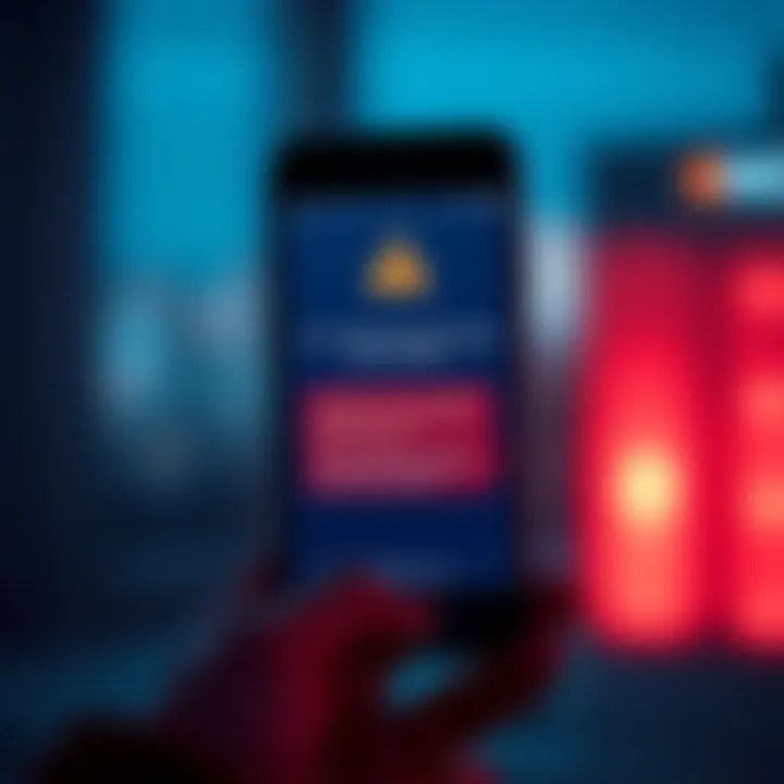 A smartphone displaying a warning about ignoring fraudulent messages claiming to be from MEXC, symbolizing online safety.
