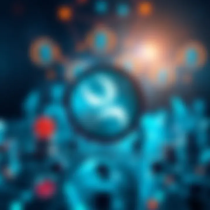 A visual representation of Swift's blockchain technology influencing XRP, with symbols of traditional finance and digital currencies competing in the background.