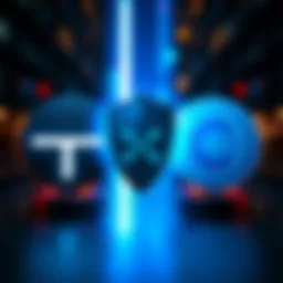 A side-by-side comparison of Tangem and Coinbase logos with a security shield symbol, representing the safety of storing XRP.