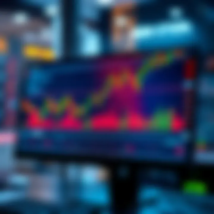 A computer screen displaying a detailed technical analysis chart with various indicators and trends.
