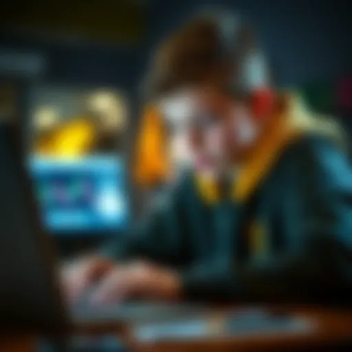 A 17-year-old in Oregon exploring cryptocurrency investment options on a laptop