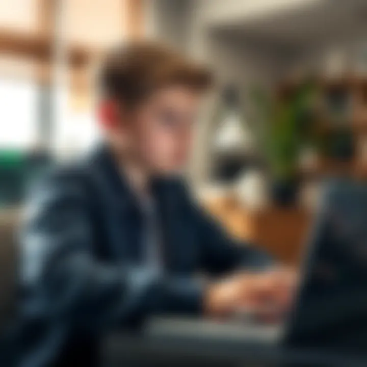 An 18-year-old preparing to invest $12,000 divided among three stock options, looking at financial charts on a laptop.