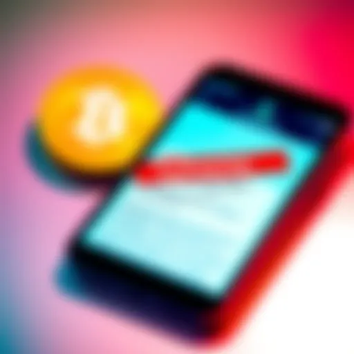 A smartphone screen displaying a text message from Coinbase with a warning about phishing scams.