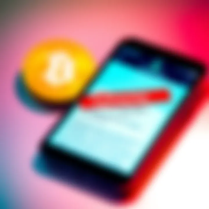 A smartphone screen displaying a text message from Coinbase with a warning about phishing scams.