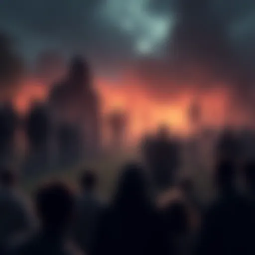 A graphic showing the influence of Q*bic represented by dark shadows looming over people, symbolizing dominance and the need for awareness and action.