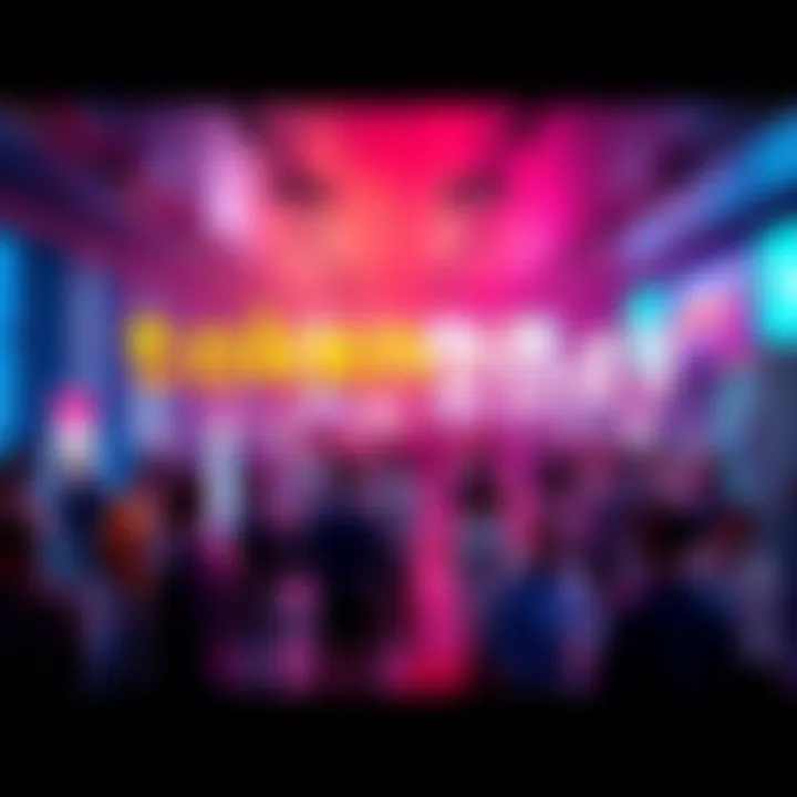 A group of people networking at the Token2049 event, discussing cryptocurrency trends and innovations.
