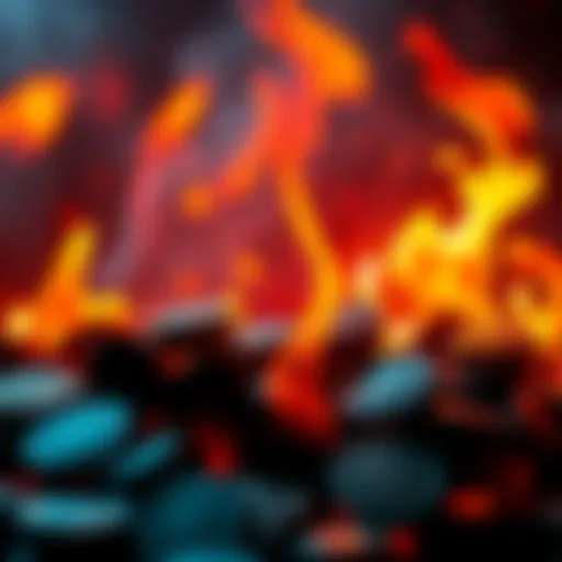 A graphic showing tokens being burned with flames, symbolizing the transition of advertising fees to token burns in cryptocurrency.