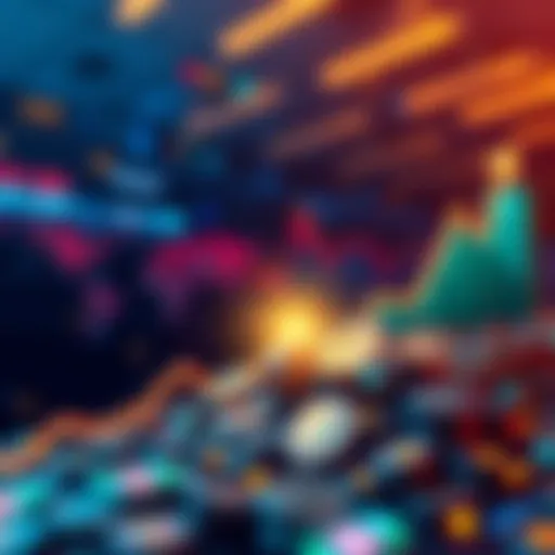 Graph representing the growth potential of tokenization in financial markets with digital currencies and blockchain elements