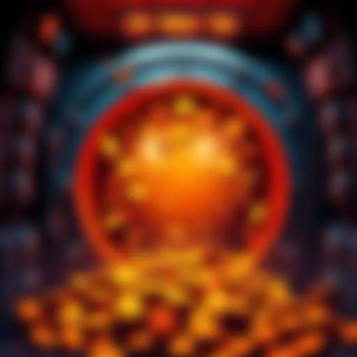 Illustration of tokens being released from a vault representing 70 billion unburned tokens