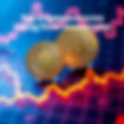 Two coins representing popular cryptocurrencies displayed on a graph showing growth over time, emphasizing long-term investment potential.