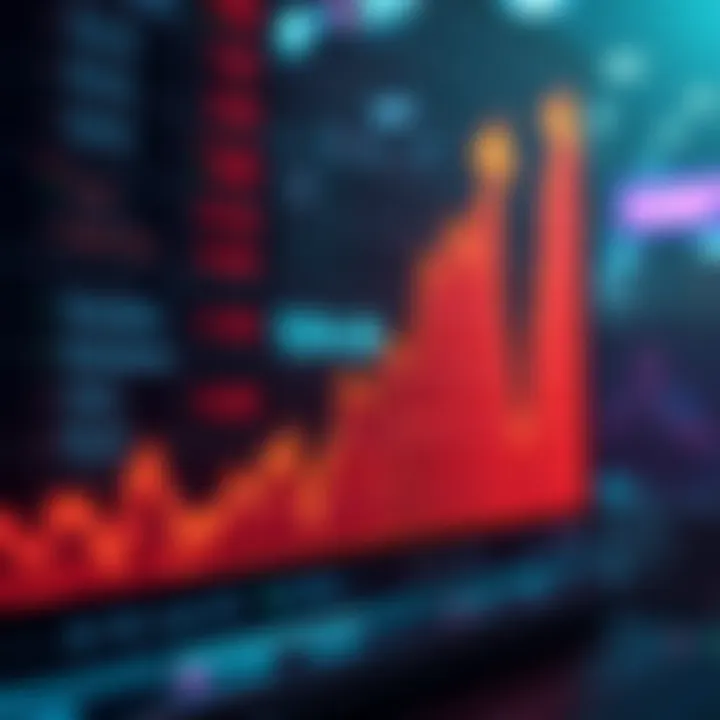 Graph showing a sharp increase in value of an asset over the last 24 hours