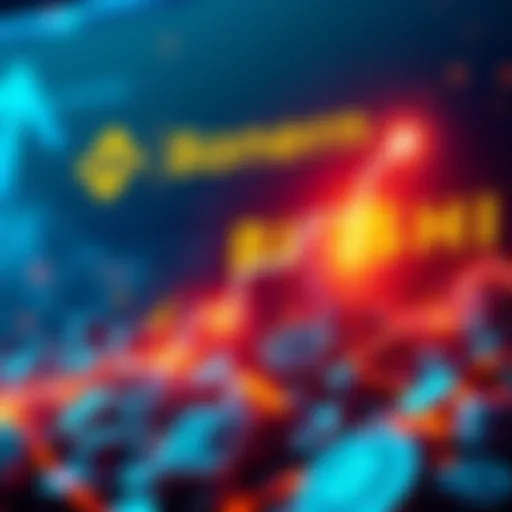 A graphic showing upward trends in investment with Toshi logo and Binance logo in the background, symbolizing a successful partnership and upcoming listing.