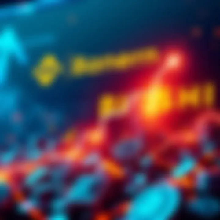 A graphic showing upward trends in investment with Toshi logo and Binance logo in the background, symbolizing a successful partnership and upcoming listing.