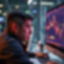 A trader looks anxious while watching a stock chart on their computer, reflecting on past selling decisions before a price surge
