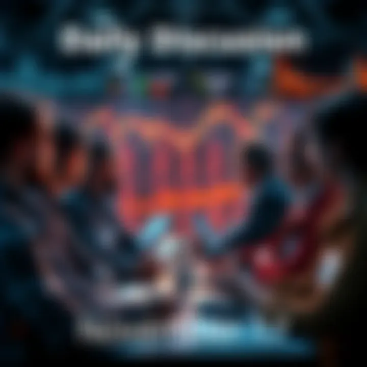 Trading Discussion A group of people exchanging trading ideas and strategies