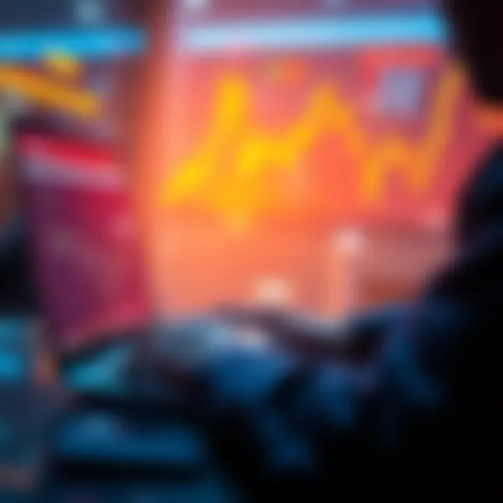 A person using a laptop to trade Litecoin for Solana on cryptocurrency exchanges