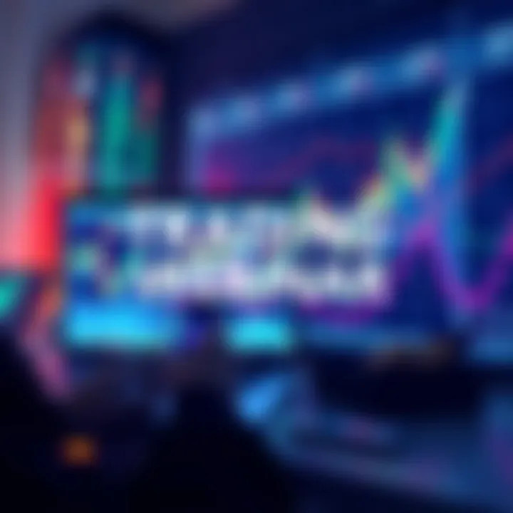 Graphic showing a webinar on trading strategies with charts and coins in the background