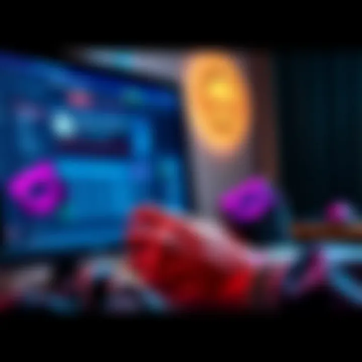 A person using a digital wallet to transfer Loopring coins and NFTs, showing a computer screen with transaction details, and coins in the foreground.