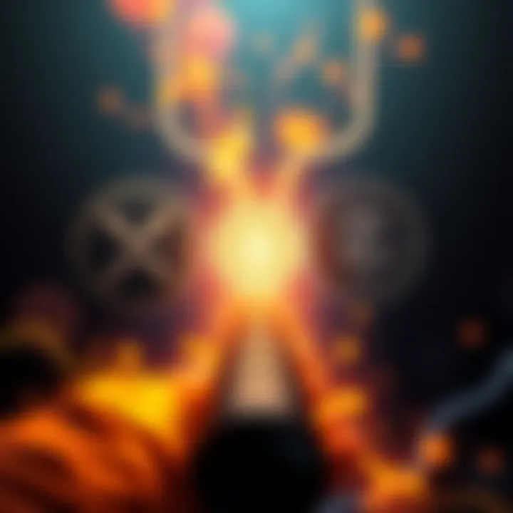 A visual representation of a person transferring Xfer coins, showing XRP on one side with a smooth path to a Trezor wallet, while ZBCN is obstructed, appearing as Solana on the other side.
