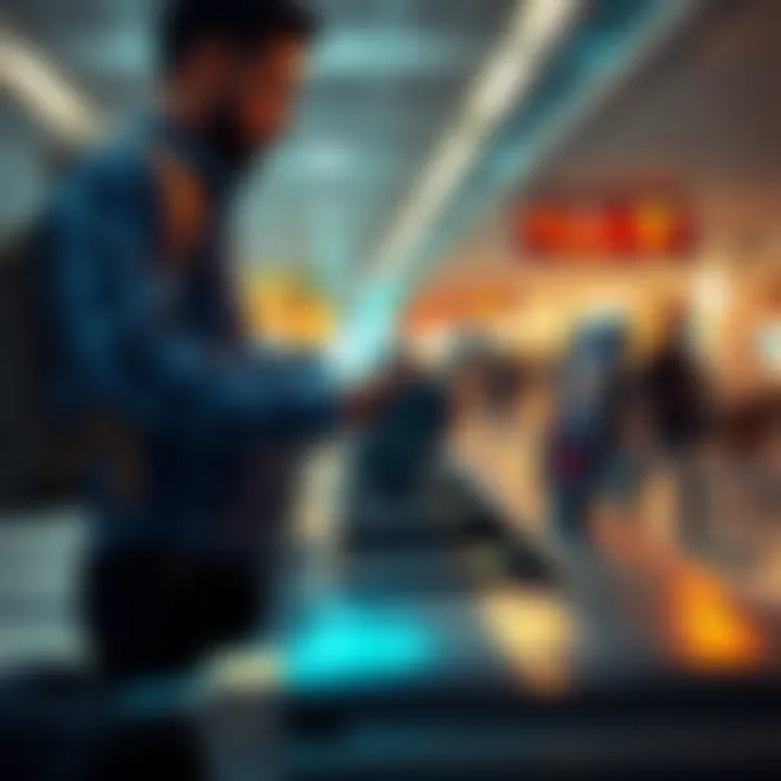 Person placing a Trezor hardware wallet in a security bin at an airport