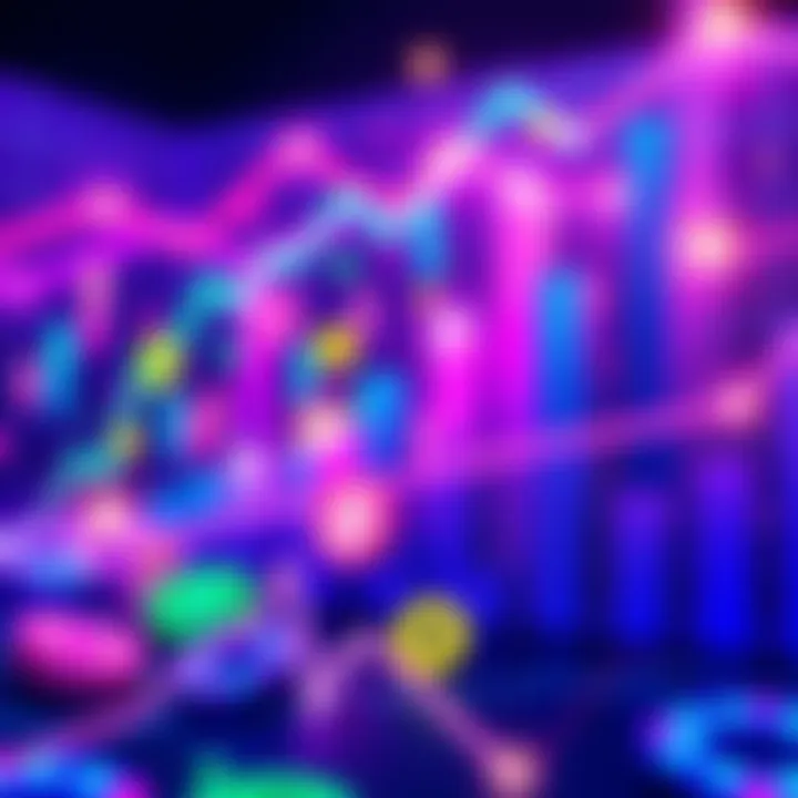A visual representation of popular altcoins like DOVU gaining investor interest, featuring colorful cryptocurrency symbols and upward trending graphs.