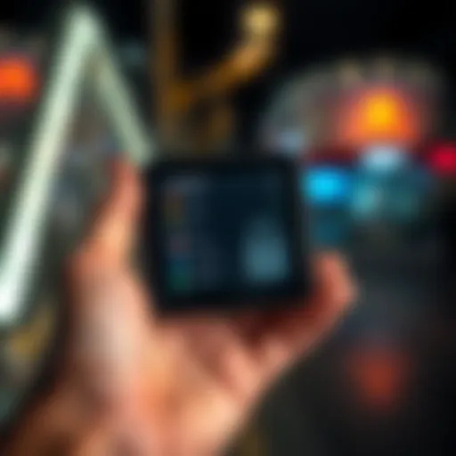 A person holding the Trezor Model T hardware wallet, showing its screen with various cryptocurrency options, symbolizing security and innovation in digital currency storage.