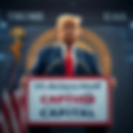 President Trump standing behind a podium with a sign declaring the U.S. as the Crypto Capital of the World