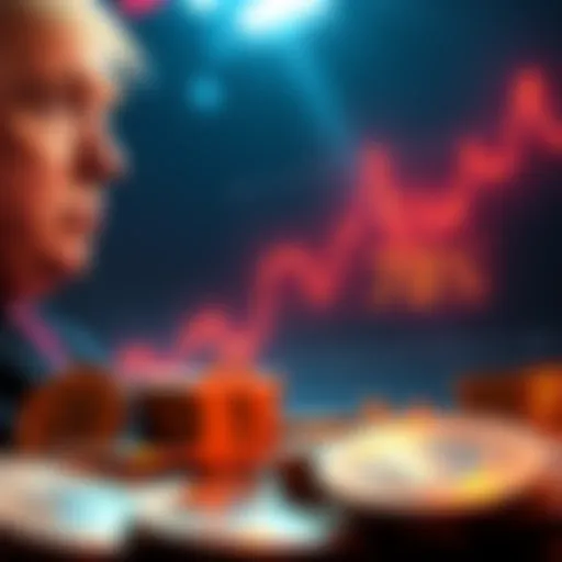 Graphic showing a downward trend in cryptocurrency values associated with Donald Trump's investments