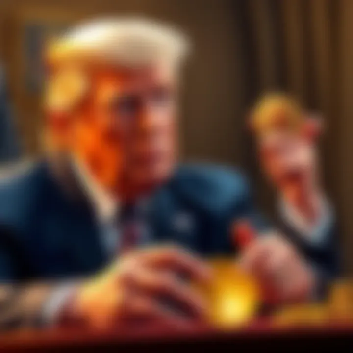 Former President Trump discussing cryptocurrency and tax policies.