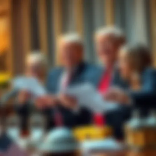The Trump family celebrates their $620 million earnings from cryptocurrency investments with smiles and financial documents in hand.