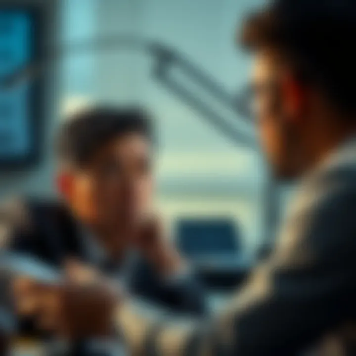 A person looking concerned while discussing financial advice about Bitcoin with a financial advisor, showing uncertainty and distrust.