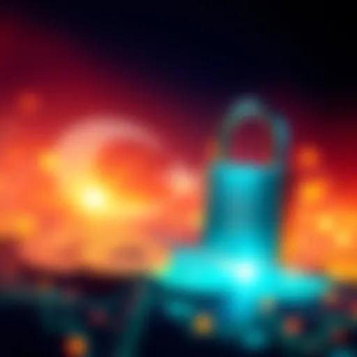 A visual representation of new cryptocurrency laws in Turkey, featuring digital currency symbols and a padlock for security.