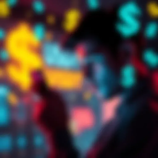 A person looks at their phone, questioning a recent USDT transfer while surrounded by dollar signs and crypto symbols.