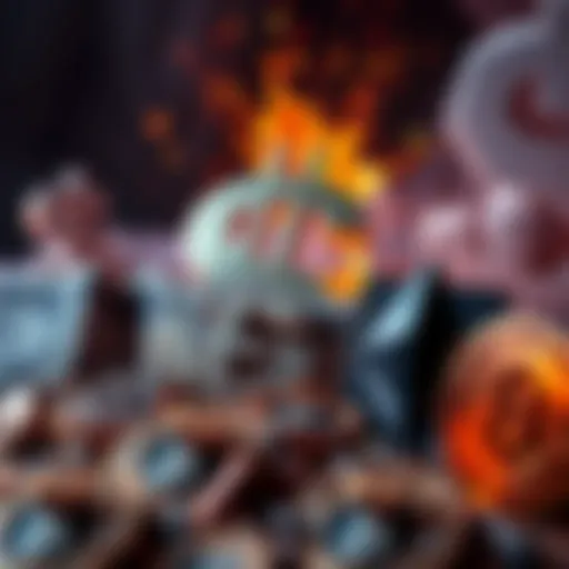 A visual depicting a crashing U.S. dollar symbol alongside Bitcoin and Ethereum icons, illustrating potential financial turmoil for cryptocurrencies.