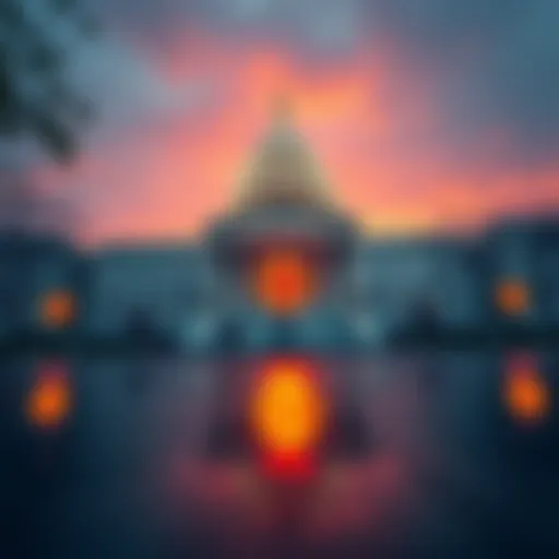 A visual representation of the US government reopening with Bitcoin symbols reflecting market changes and economic impacts.